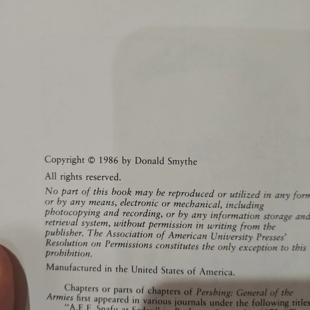 1986 Pershing General of the Armies HB DJ Donald Smythe (Marked In)